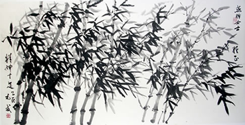 Bamboo Painting by Bertrand Mao